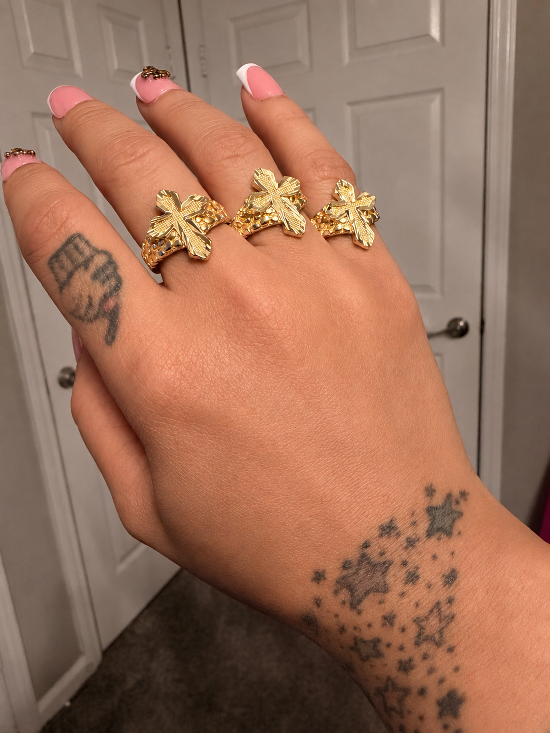 Cross Nugget Ring