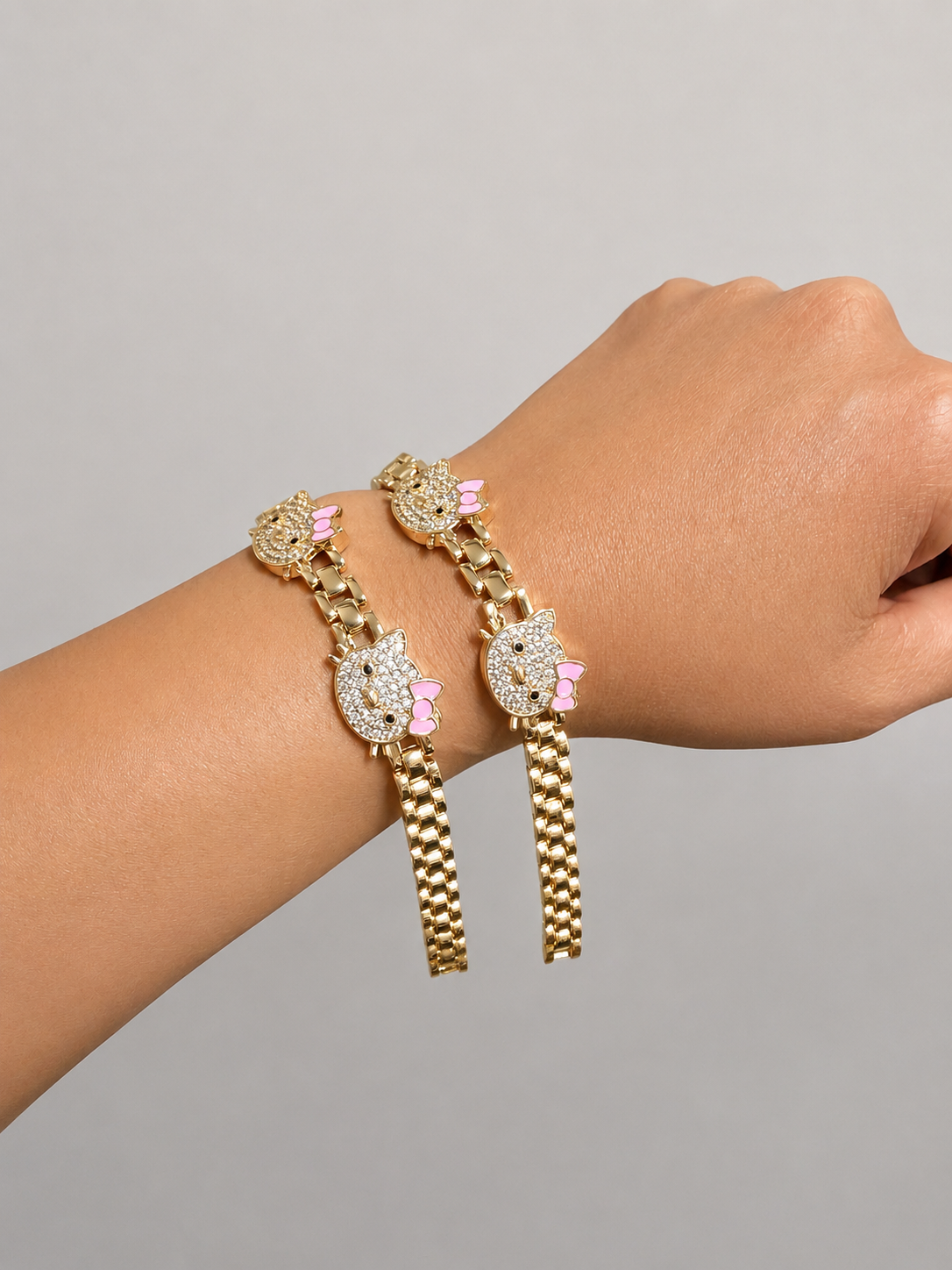 Bling 2 Head Hello Kitty Bracelet